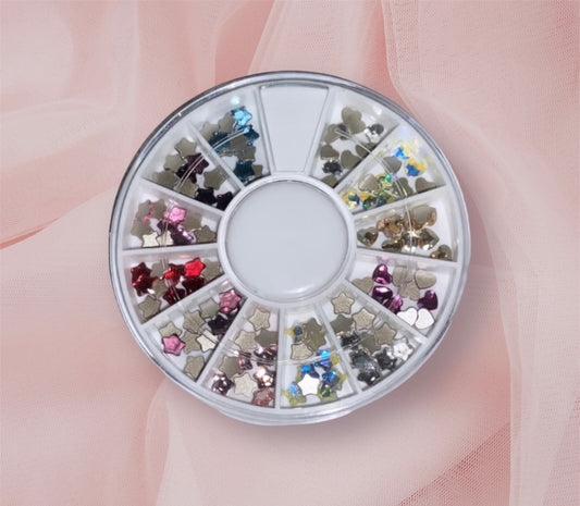 Assorted Advanced Crystal Swarovski Mini Tooth Gem Tray - Specialty Tooth Gems; Heart’s & Stars/Flowers (Lead Free)