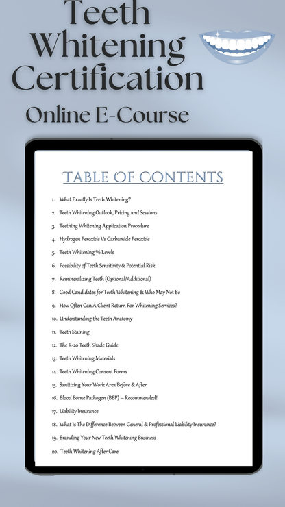 Online Teeth Whitening Audible E-Course Certification