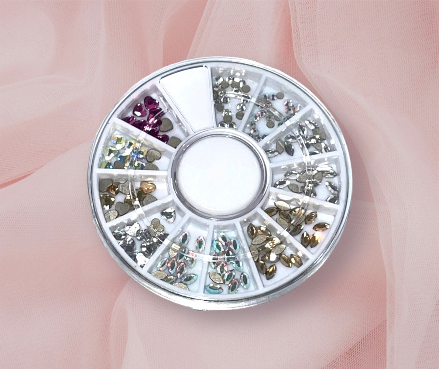 Assorted Advanced Crystal Swarovski Mini Tooth Gem Tray - Specialty Tooth Gems; Butterfly’s & Hearts (Lead Free)