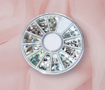 Assorted Advanced Crystal Swarovski Mini Tooth Gem Tray - Specialty Tooth Gems; Butterfly’s, Hearts, Drips, Diamonds (Lead Free)