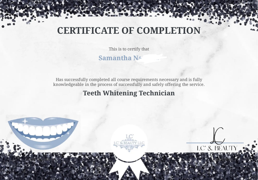 Online Teeth Whitening E Course Certification LC #39 Beauty LLC